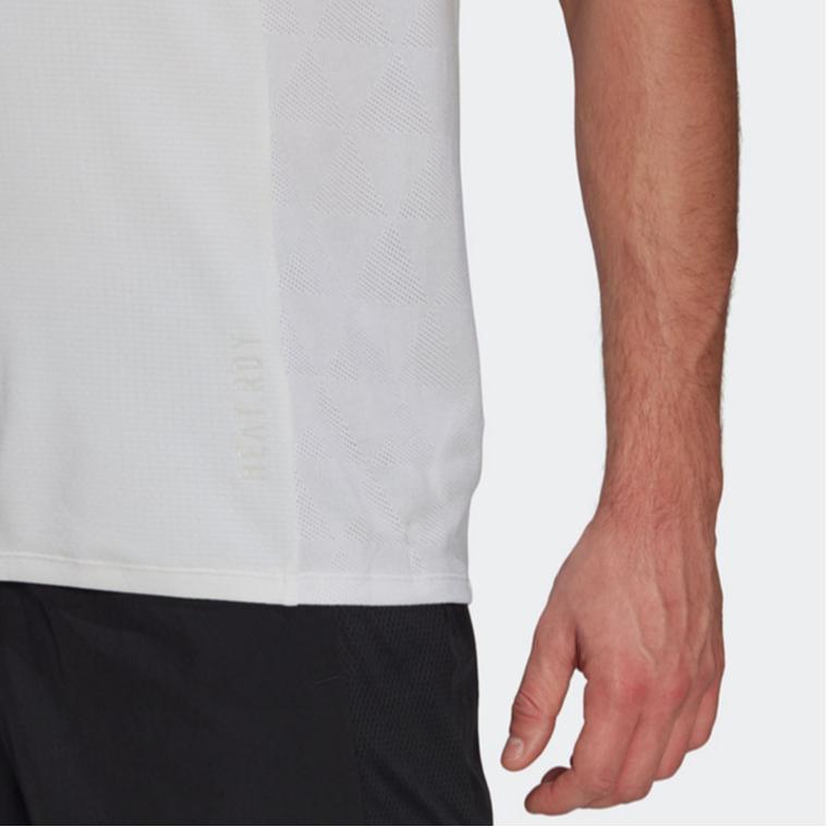 Adidas Solid Color Logo Crew Neck Sports Tee Men Tops White GK4302