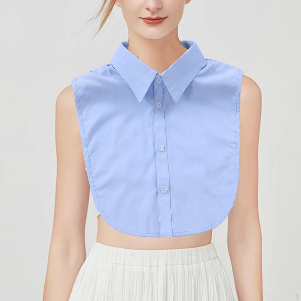 Blue Fake Collar for Women, Trendy Decoration Outfits, Clothes, Uniforms