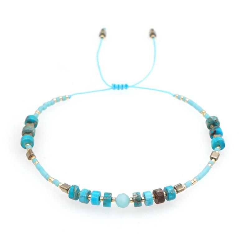Bohemian Bracelet, Natural Stone Ladies Bracelet, Rice Bead Beaded Bracelet, Hand-woven.
