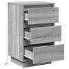 Nightstand with Drawers Gray 39 x 34.5 x 65 cm Engineered Wood