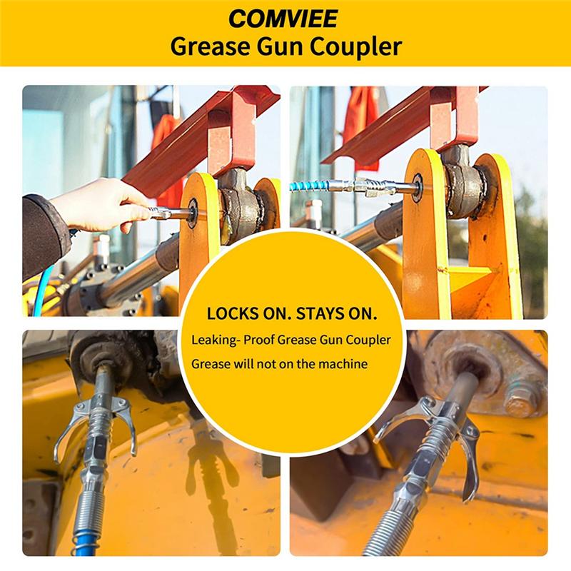 

AD23-Double Handle Grease Nipple Coupler Double Handle Quick Lock Release Grease Ends Couplers Compatible All Grease Fittings