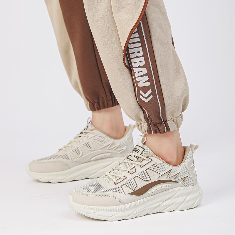 

Мужские спортивные баскетбольные кроссовки в уличном стиле для бега, кроссовки с толстой подошвой, студенческие, большие, дышащие, сетчатые, низкие EU: 48 бежевый