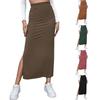 Women's Skirt, Solid Color Bag Hip Skirt, Split Long Skirt
