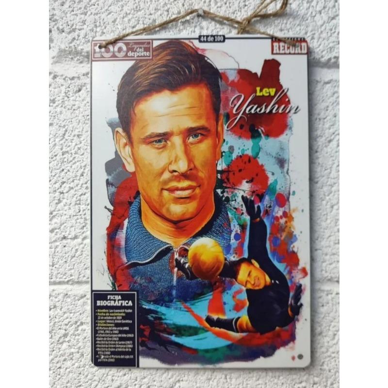 Lev Yashin Metal Portrait, Vintage Sports Wall Art 20x30cm