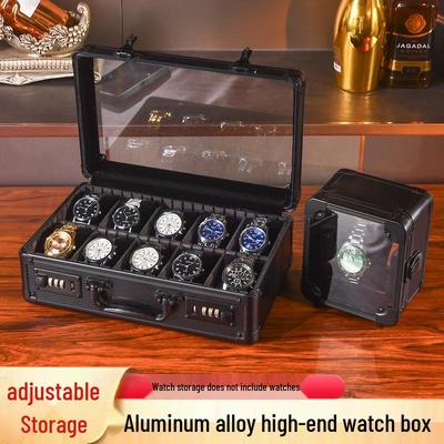 Premium Aluminium Uhren- und Schmuckaufbewahrungsbox - Sichere Präsentation für mechanische Uhrensammlungen