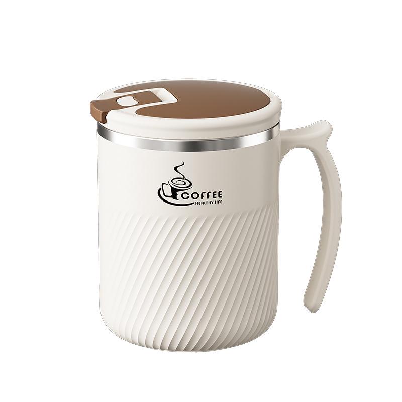 Portable Stainless Steel Mug with Lid, Spoon & Tea Infuser - Multi-Purpose Cup for Tea, Coffee, Milk, or Water.