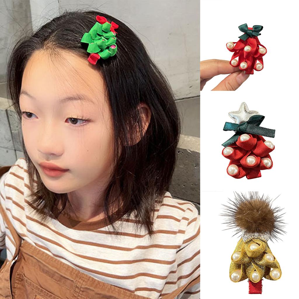 Cute Christmas Tree Hairpins Hot Girls Glitter Christmas Tree Hair Clip Festival Hair Clip for Woman Ponytail Hair Clip