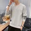 Men's Round Neck Sporty Korean-Style Hoodie - Versatile Long Sleeve Spring/Autumn Base Layer