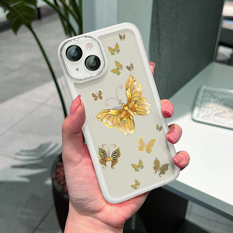 

Роскошный прозрачный цветной чехол с бабочками для iPhone 15 Pro Max 14 Plus 13 12 11, силиконовый противоударный чехол с защитой от падения