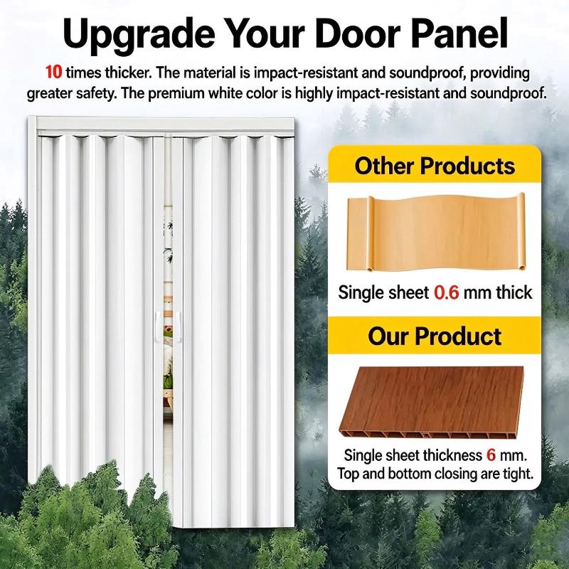 Pvc Accordion Folding Sliding Door Zero Formaldehyde Quiet Magnetic Closure Home Kitchen Bathroom