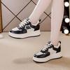 Spring and summer height increase casual shoes women's lace-up single shoes lightweight wedge heel sports shoes thick sole