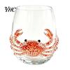 Unique Coastal Style Drinking Glass 12oz Octopus Water Cup, Embossed Design, Hand Painted Marine Handcrafted Deep Sea Pattern Tumbler for Ocean Lovers