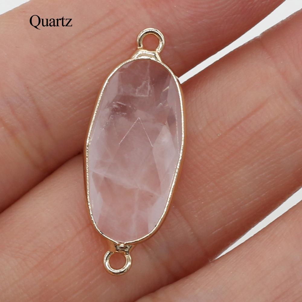 

1/5 шт., овальный соединитель с подвеской из кристалла Рейки для исцеления, энергетический натуральный камень аметист, драгоценный камень, соединитель для изготовления ювелирных изделий, ожерелья, браслета своими руками 1Pc/11×27mm