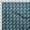 oneOone Cotton Flex Dark Blue Fabric Asian Japanese Floral Craft Projects Decor Fabric Printed By The Yard 40 Inch