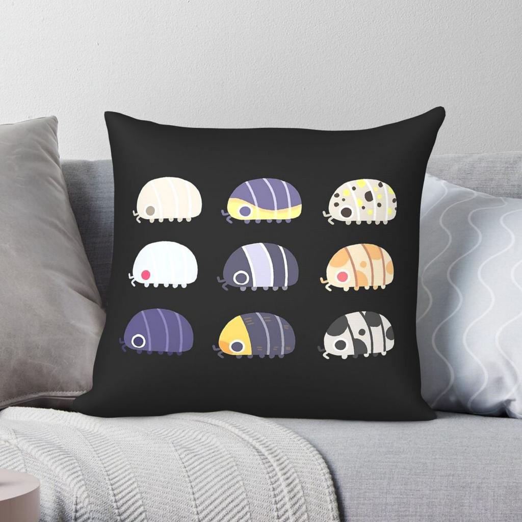 Isopods Pill Bugs Square Pillowcase Polyester Linen Velvet Pattern Zip Decor Throw Pillow Case Car