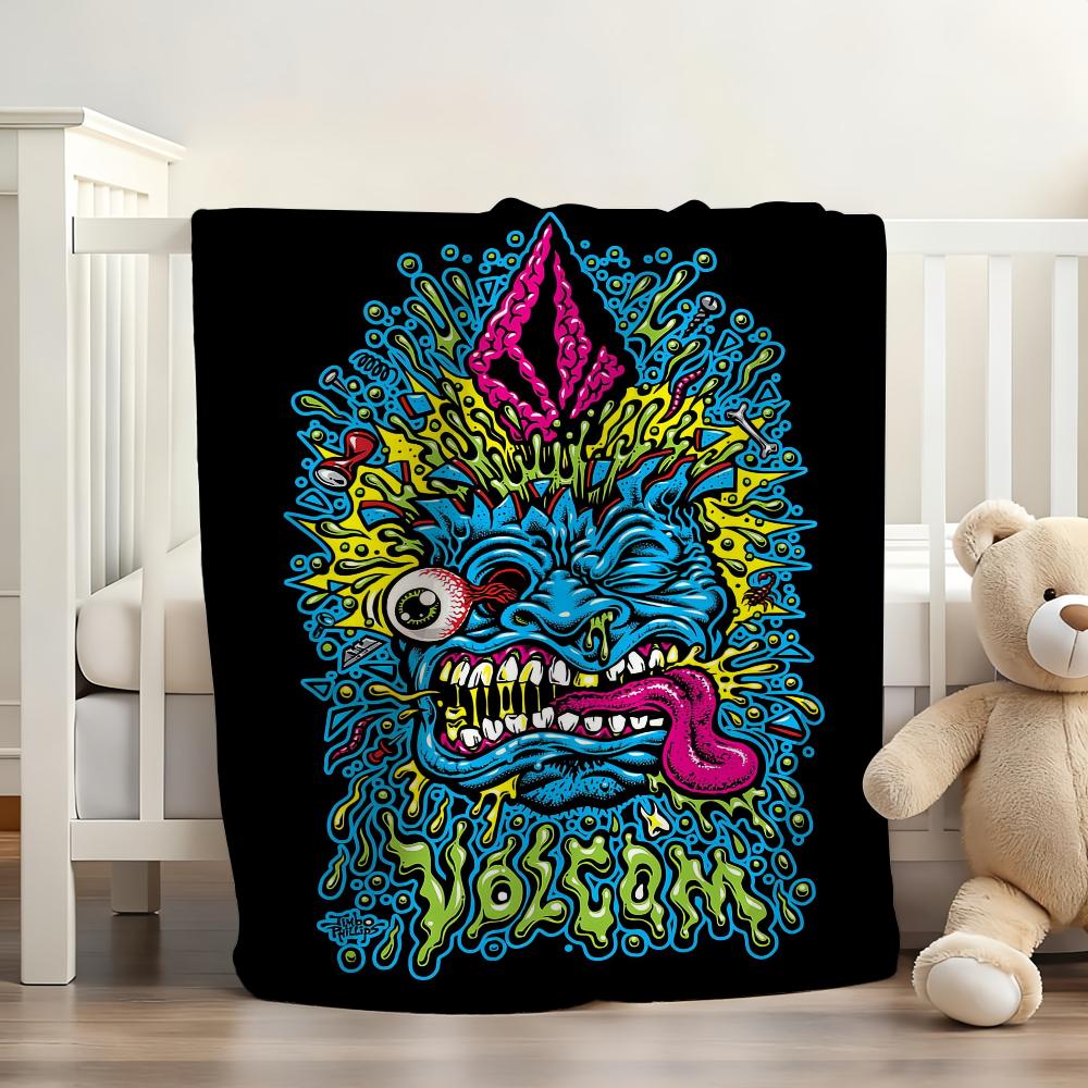 Brand V-Volcom Logo Blanket Soft and Skin Friendly For Couch Bed Napping Bedspread All Seasons Comforter 75X95CM