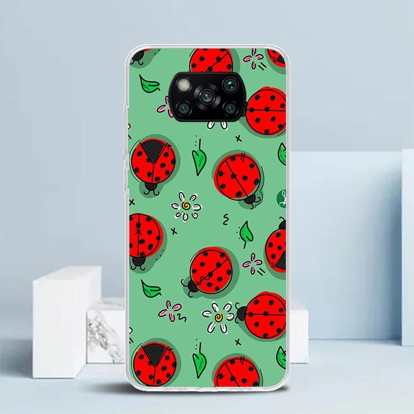 Insect Seven-Star ladybug Phone Case For Xiaomi Poco F7 Ultra X5 X6 X7 Pro M7 Redmi 15C 15 13C 13 12C 12 10C 10 10A 9 9C 9A 9T C