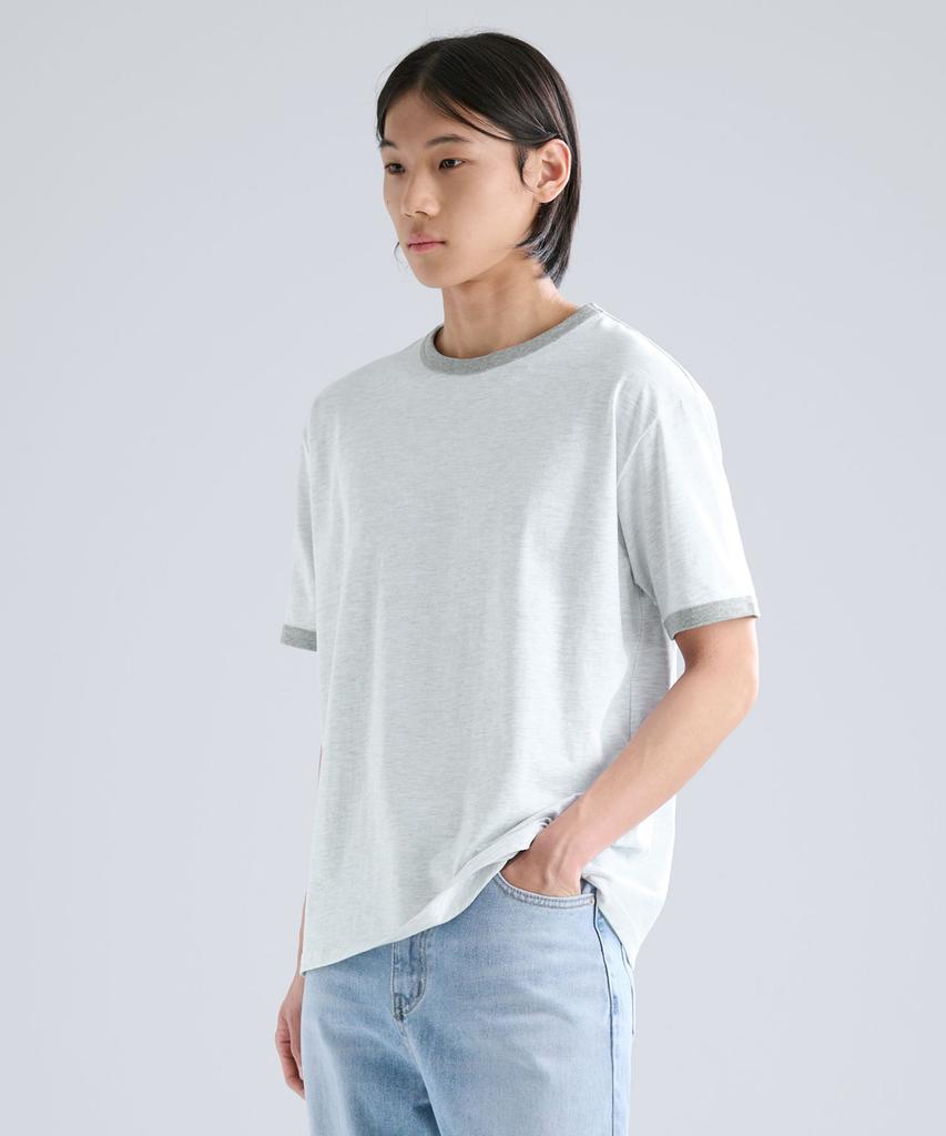 ZPLISH Tl Cotton Ringer Half Tea Light Grey