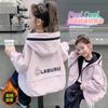 Kids Girls Double Sided Fleece Thickened Casual Outdoor Windbreaker Jacket