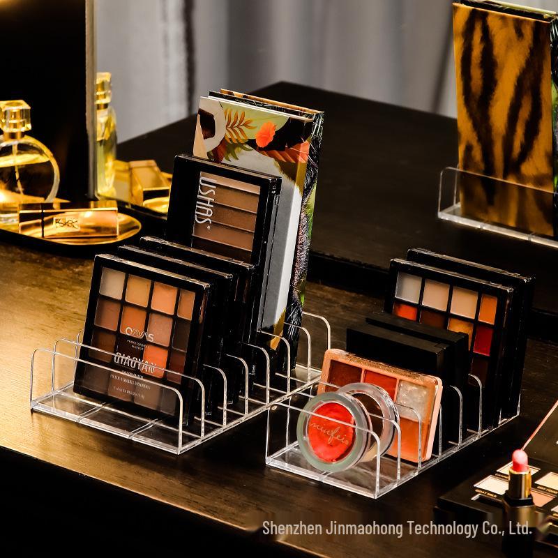 Transparent Acrylic Multi-Grid Makeup Organizer - Eyeshadow, Foundation & Blush Storage Box