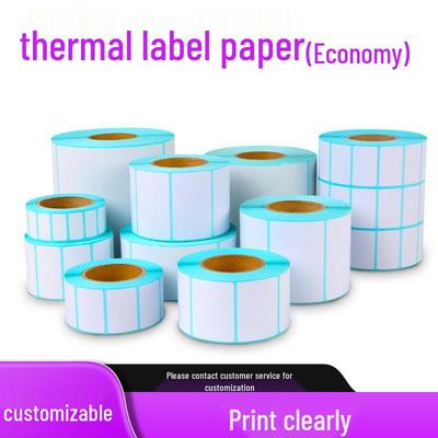 Papier d'étiquettes thermiques adhésif imperméable pour imprimantes de codes-barres, balances de supermarché et autocollants pour boissons au thé au lait