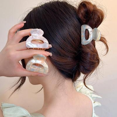 Acetate Small 3.5cm Hair Claw for Women Girls New Headwear Elegant Shark Clamp Colorful Hollow Out Claw Clip Hair Accessories