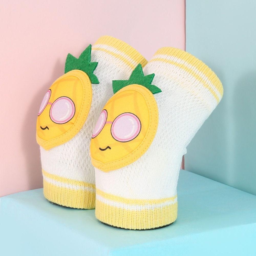 

Эластичные детские наколенники с героями мультфильмов, хлопок, полиэстер, наколенники для младенцев, защита для ползания малышей pineapple