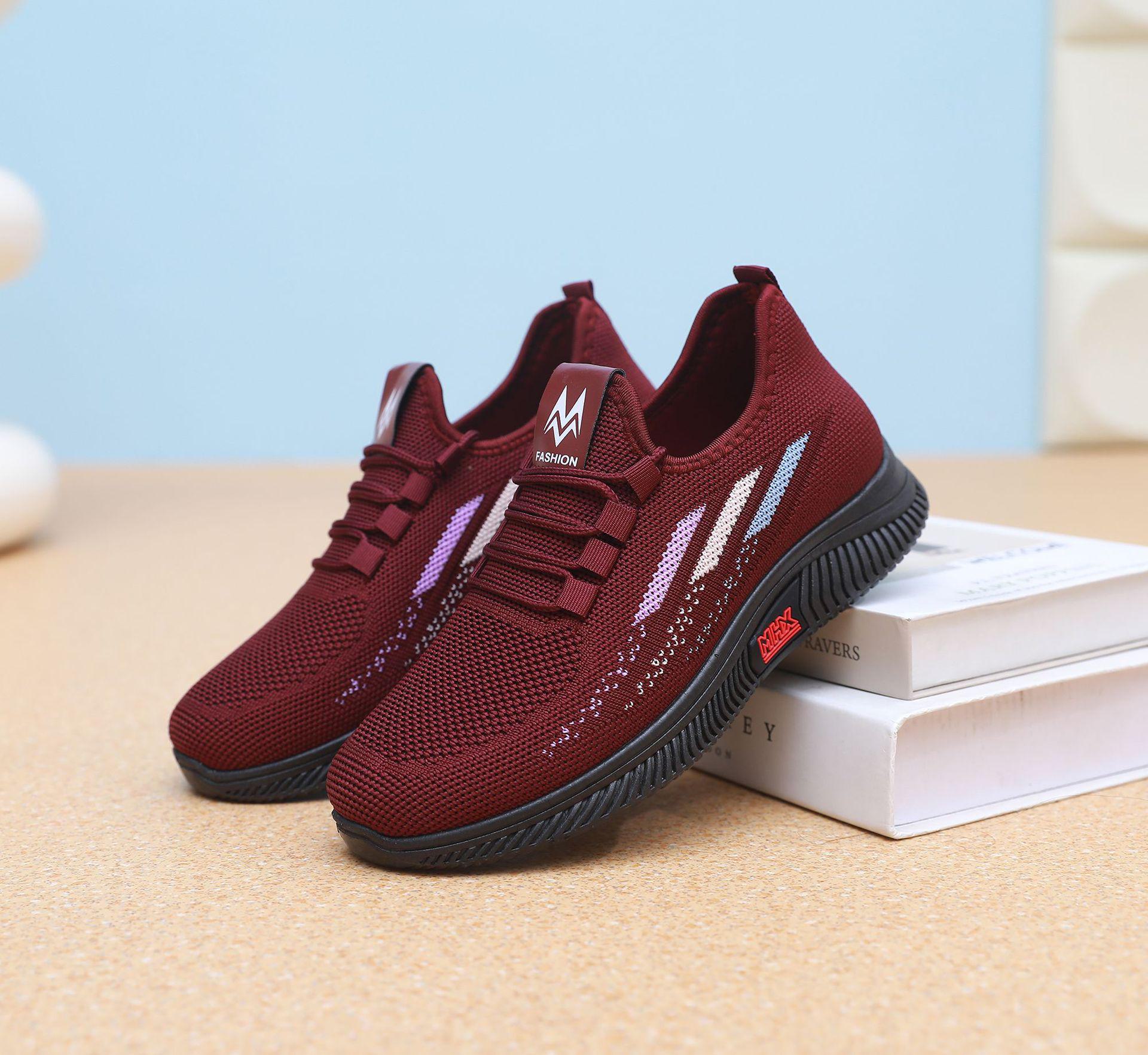 

Женские кроссовки с мягкой подошвой и дышащей спортивной сеткой для бега 38 красный