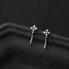 New Silver Color Inlaid Zircon Clover Tassel Earrings For Women Delicate Chain Pendant Earring Party Jewelry Accessories Gifts