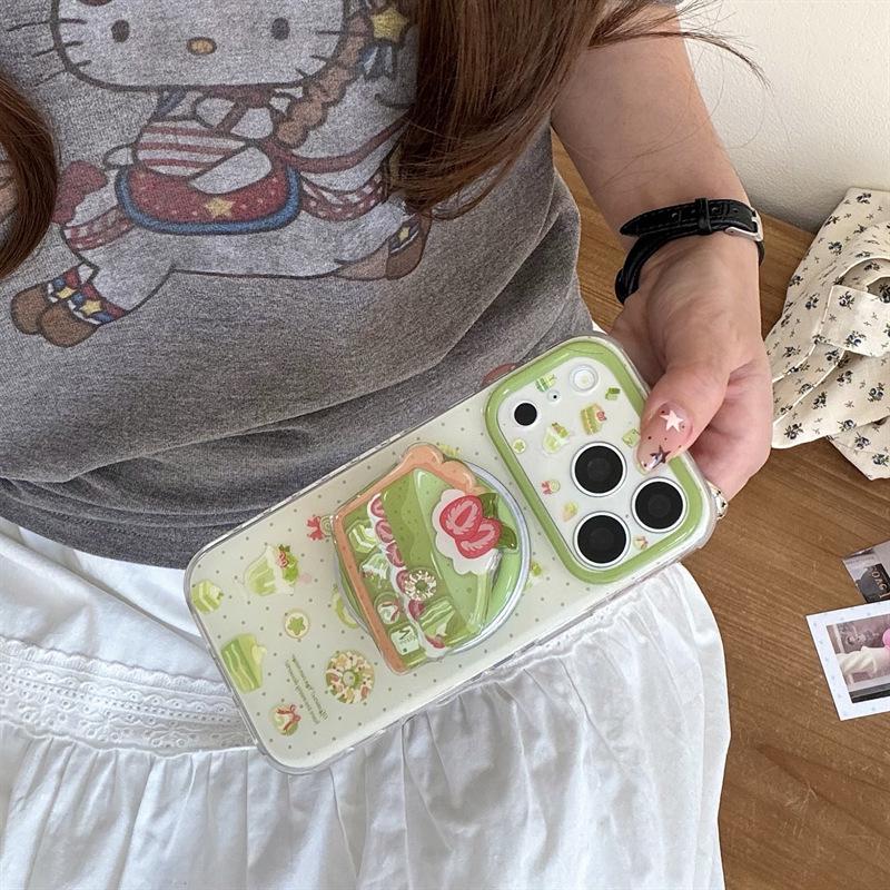 Korean Style Matcha Dessert Shake Magnetic Phone Case for iPhone 17/16 Pro Max/15/14
