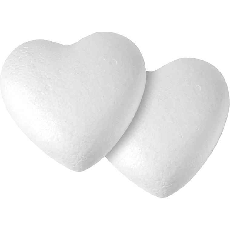 Crafare 9 Inch Craft Foam Hearts 2 Pack Polystyrene Heart Shaped Foam for Wedding Valentine's Projects Sculpture Modeling Decoration,DIY