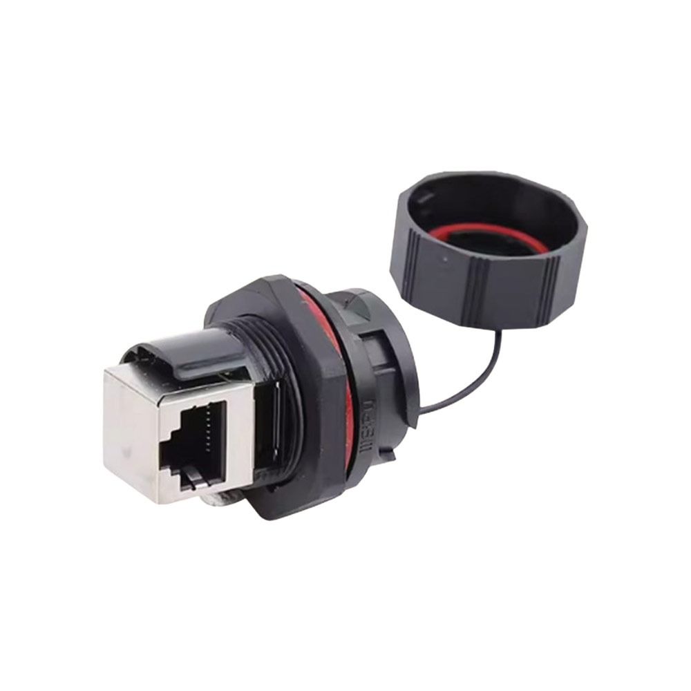 IP67 Waterproof RJ45 Connector Shielded CAT6 Network Adapter Dual Head Dust Cap Ethernet LAN Cable Coupler LAN Cable Connection