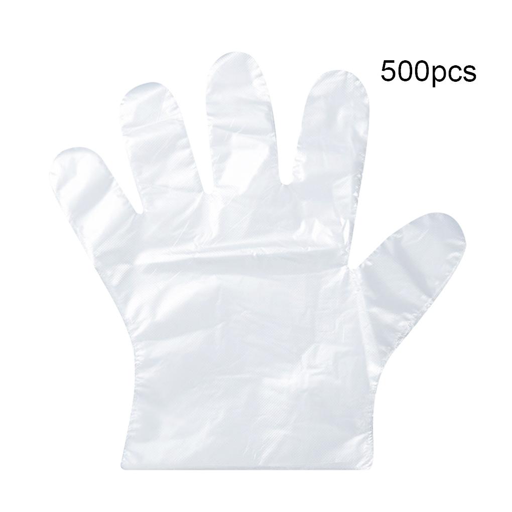 

500 Pcs/set PE Disposable Gloves Transparent Non-slip Sanitary Gloves Anti-dust Anti-oil for Restaurant Office