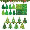 72pcs DIY Christmas Tree Decoration Set Homemade 2D Christmas-theme Ornament Craft With Stickers For Kids Adults Tree Holiday