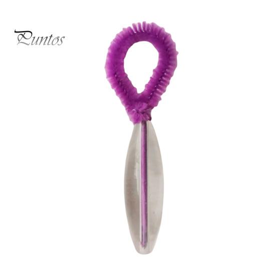 Soft Plush Cleaning Brush Belly Button Brush, Bristle Navel Cleaner with Anti Slip Groove Dirt Remover Beaded Handle, Portable Body Care Tool
