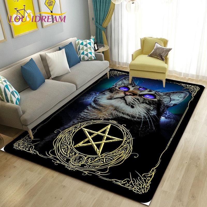 3D Cartoon Cute Cat Area Rug,Carpet Rug for Living Room Bedroom Sofa Doormat Kitchen Decoration,Kid Play Game Non-slip Floor Mat