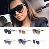 Oversized Women Sunglasses Ladies Vintage Flat Top Large Shield Fashion Uv400 Protection