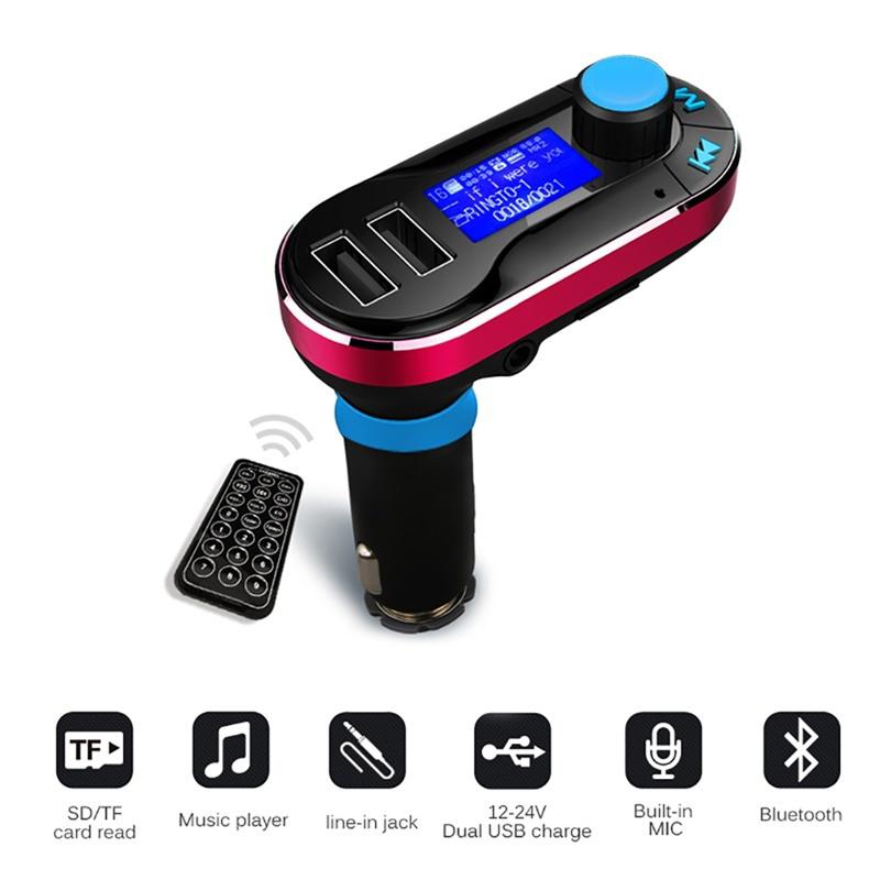 MP3 Přehrávač FM Vysílač Handsfree Nabíječka do Auta Bluetooth AUX Audio Hudební Adaptér