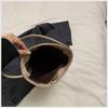 Simple Pu Leather Suede Bucket Bag Fashion Simple Velvet Shoulder Bag Large Capacity Handbag Pu Tote Bag Holiday