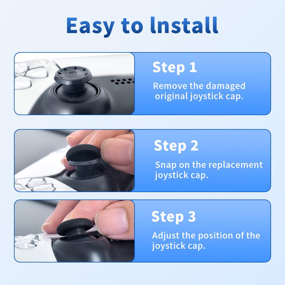 Easy-Install Joystick Caps for PS4/PS5 Controllers: No Disassembly Required