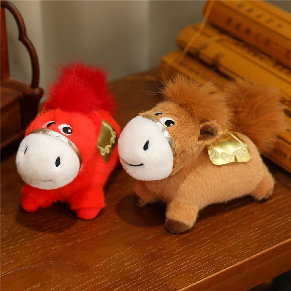 Good Luck 2026 Horse Plush Doll Mascot Dolls Zodiac Pony Figurine Festive Decor