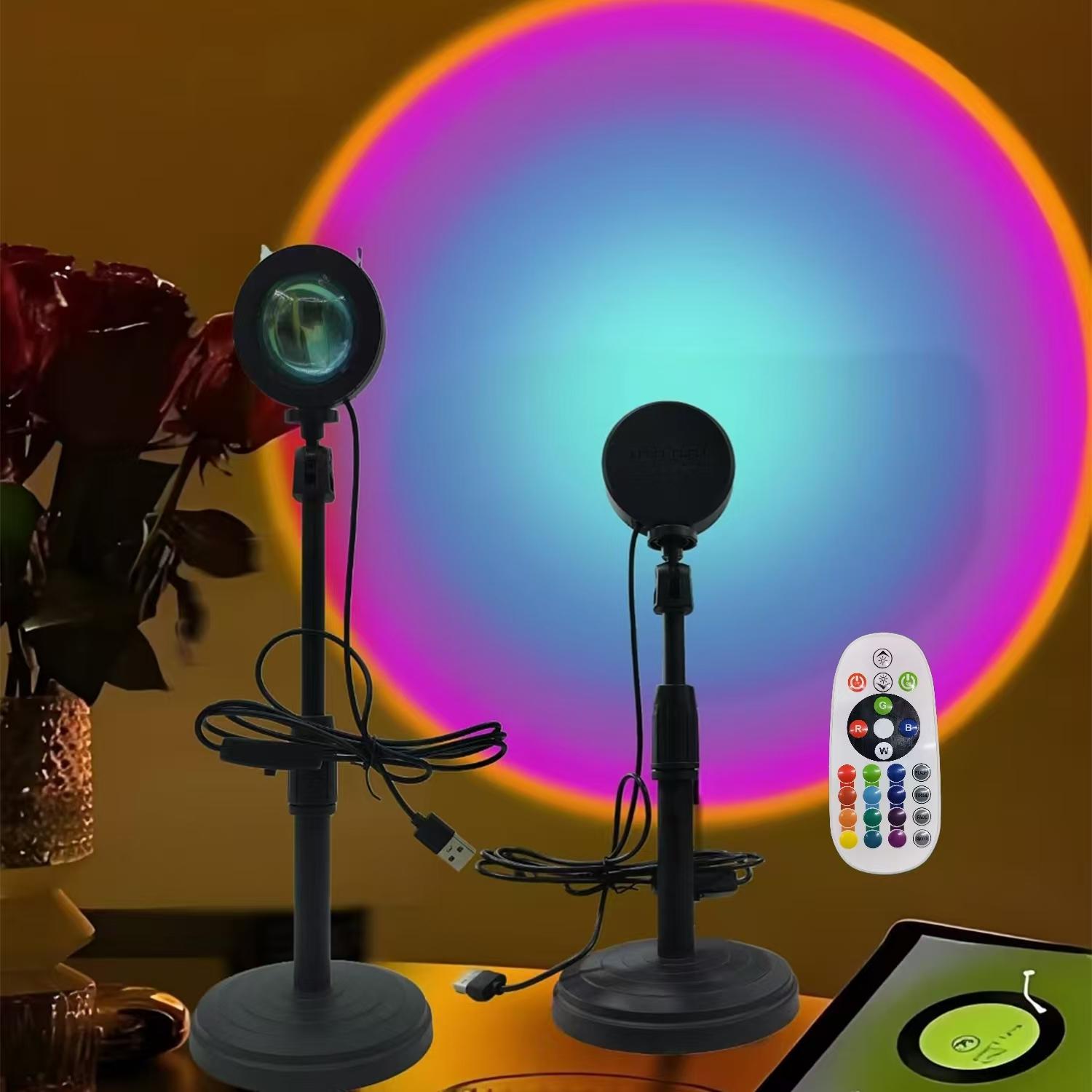 

Заполняющая фотография Лампа заката Лампа заката живая универсальная атмосферная лампа креативная проекция сумерки радуга послесвечение. black