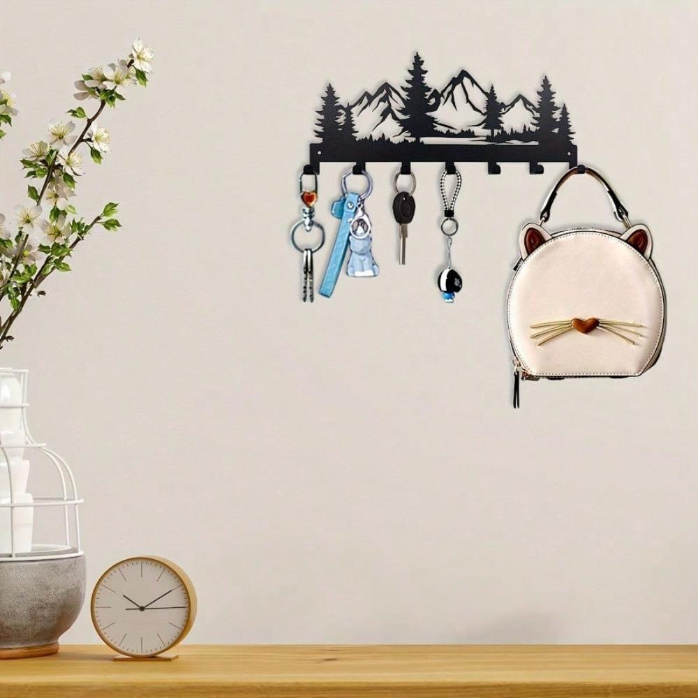 Wandmontierter Schlüsselhalter im Vintage-Stil, Metall-Bergdekoration, Rostfreier Organizer für den Eingangsbereich