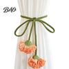 Fashionable Curtain Straps Flower Tiebacks, Handmade Boho Holder Tie Elegant Accessories Backs, Decorative Rope Ties for Bedroom, Window, Drapery