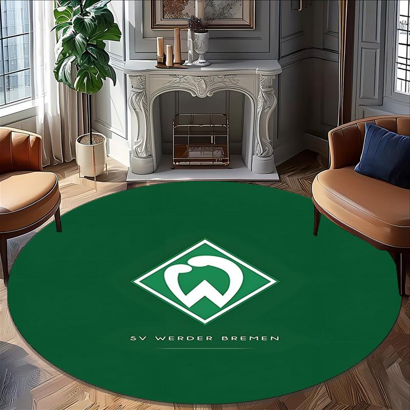 1 Stück Fußballmannschaft (59) Design Bedruckter Bereich Runder Teppich für Schlafzimmer Wohnzimmer Heimdekoration Teppiche Matte Rutschfeste Matte Teppich für das Bett