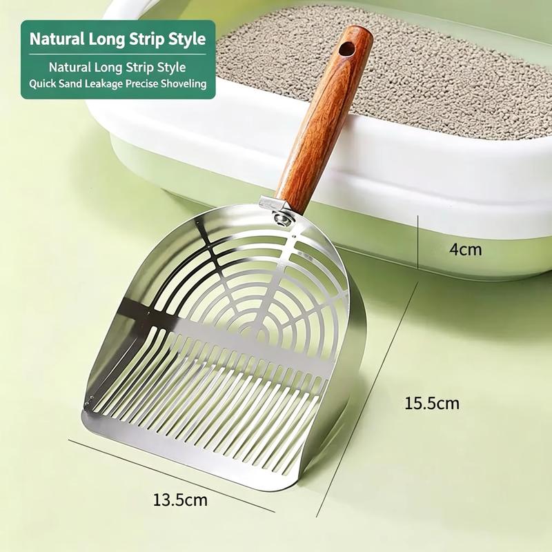 Stainless Steel Cat Litter Shovel, Fine Hole Thickened Long Handle Shovel, Cat Litter Hollowed Out Shovel, Pet Poop Scoop, Artif
