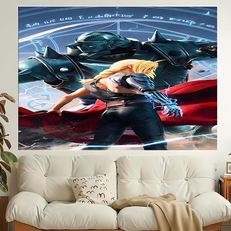 1pc Fullmetal Alchemist Tapestry, Living Room, Bedroom, Office, Party Decor, Ideal Festive Gift