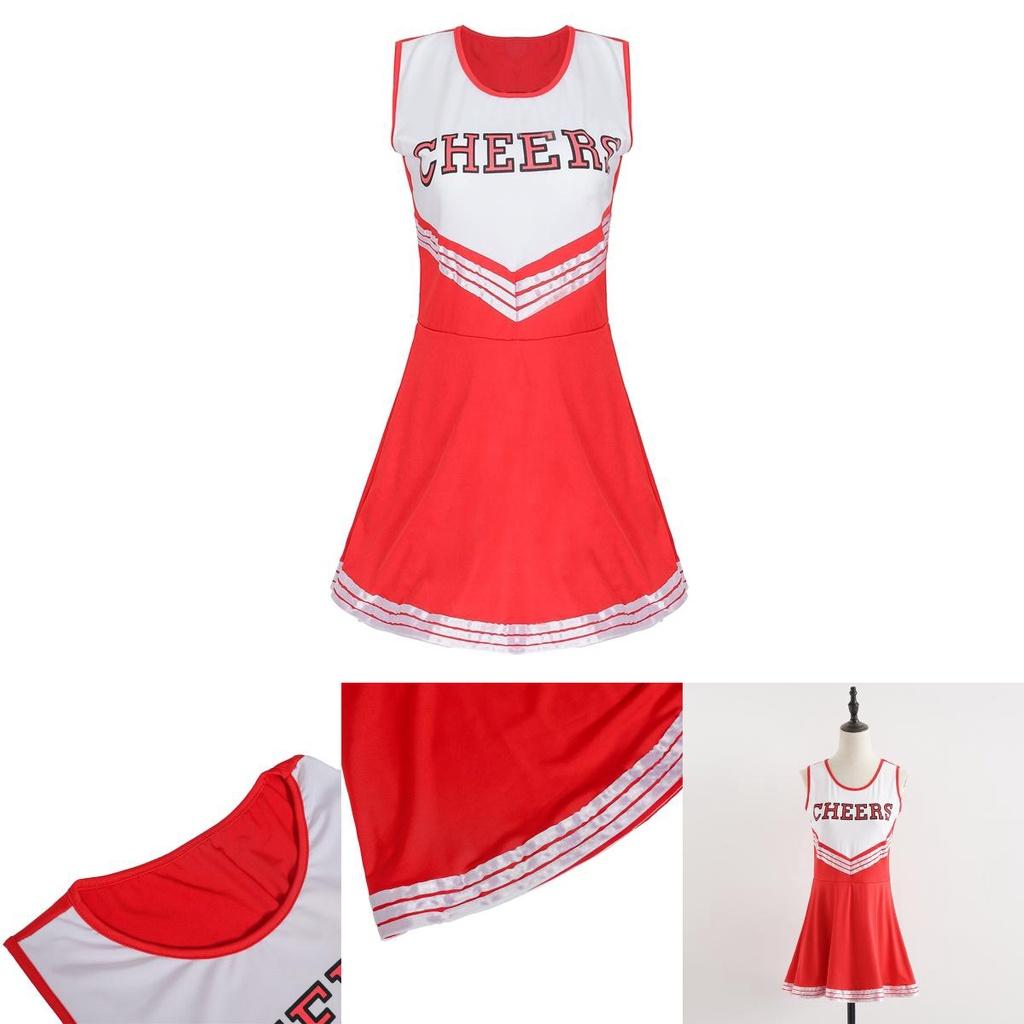 Fashionable Cheerleader Costume With Thick Socks And Hand Flowers Xs To Xl Sizes