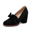 Fashion Fashion High Heels Women Pumps Shoes Spring Elegant Flock Red Green Black Heeled Bow Party Wedding Shoes Female Large Size 33-48