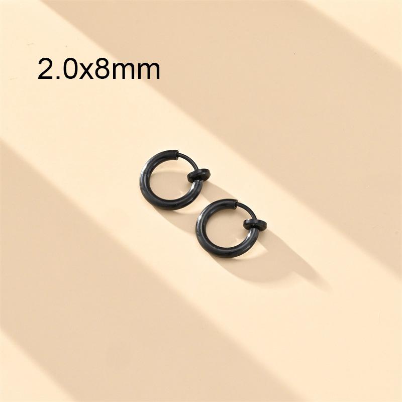 1 Pair Round Spring Ear Clip Earrings For Men/Women Stainless Steel Non-Pierced Painless Fake Earrings Classic Popular Jewelry